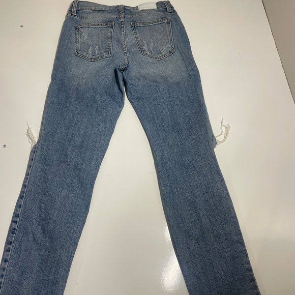 Pistola distressed high rise straight leg light blue wash denim size 27X28.5 - Picture 12 of 12